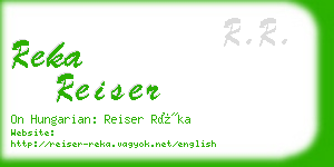 reka reiser business card